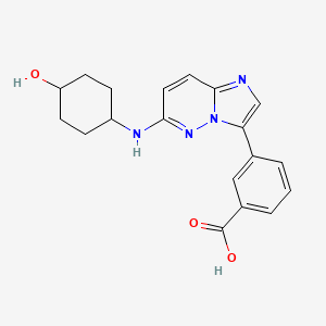 3-{6-[(4-hydroxycyclohexyl)amino]imidazo[1,2-b]pyridazin-3-yl}benzoic acid