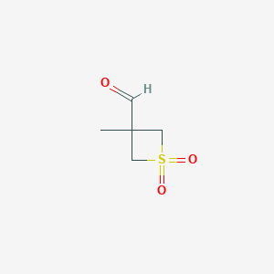 molecular formula C5H8O3S B6612619 3-methyl-1,1-dioxo-1lambda6-thietane-3-carbaldehyde CAS No. 1785059-78-0