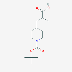 molecular formula C14H25NO4 B6612727 3-{1-[(tert-butoxy)carbonyl]piperidin-4-yl}-2-methylpropanoic acid CAS No. 1784047-04-6