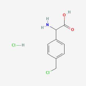 molecular formula C9H11Cl2NO2 B6612802 2-amino-2-[4-(chloromethyl)phenyl]acetic acid hydrochloride CAS No. 59012-83-8