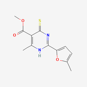 molecular formula C12H12N2O3S B6613077 methyl 4-methyl-2-(5-methylfuran-2-yl)-6-sulfanylidene-1,6-dihydropyrimidine-5-carboxylate CAS No. 1042640-70-9