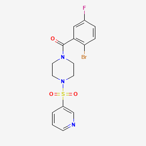 molecular formula C16H15BrFN3O3S B6613123 (2-Bromo-5-fluorophenyl)[4-(3-pyridinylsulfonyl)-1-piperazinyl]methanone CAS No. 1210875-09-4