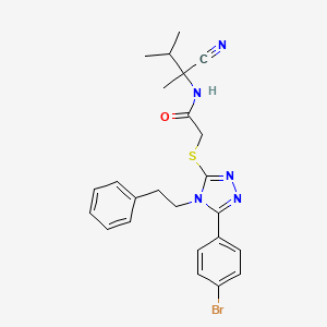 2-[[5-(4-Bromophenyl)-4-(2-phenylethyl)-4H-1,2,4-triazol-3-yl]thio]-N-(1-cyano-1,2-dimethylpropyl)acetamide