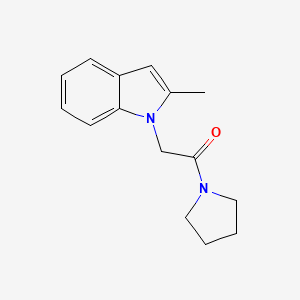 molecular formula C15H18N2O B6613281 Pyrrolidine, 1-((2-methyl-1H-indol-1-yl)acetyl)- CAS No. 163629-09-2