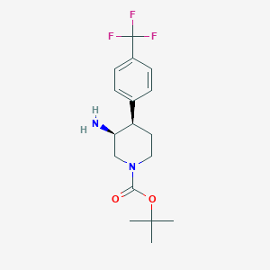 rac-tert-butyl (3R,4S)-3-amino-4-[4-(trifluoromethyl)phenyl]piperidine-1-carboxylate, cis