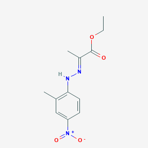 molecular formula C12H15N3O4 B6613375 ethyl 2-[2-(2-methyl-4-nitrophenyl)hydrazin-1-ylidene]propanoate CAS No. 93185-75-2
