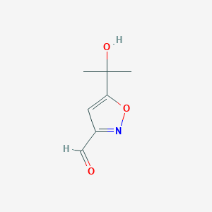 molecular formula C7H9NO3 B6613408 5-(2-hydroxypropan-2-yl)-1,2-oxazole-3-carbaldehyde CAS No. 855747-31-8
