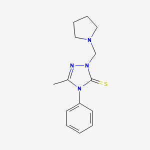 molecular formula C14H18N4S B6613452 5-methyl-4-phenyl-2-(1-pyrrolidinylmethyl)-2,4-dihydro-3H-1,2,4-triazole-3-thione CAS No. 143294-87-5