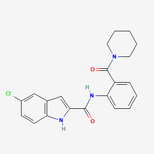 molecular formula C21H20ClN3O2 B6613473 5-Chloro-N-[2-(1-piperidinylcarbonyl)phenyl]-1H-indole-2-carboxamide CAS No. 1208620-13-6