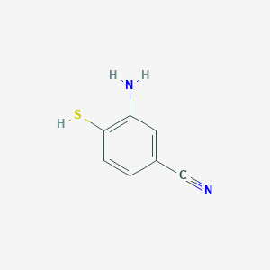 molecular formula C7H6N2S B6613683 3-amino-4-sulfanylbenzonitrile CAS No. 802559-53-1