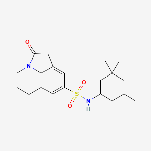 2-oxo-N-(3,3,5-trimethylcyclohexyl)-1-azatricyclo[6.3.1.0,4,12]dodeca-4(12),5,7-triene-6-sulfonamide