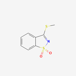 molecular formula C8H7NO2S2 B6613859 3-(Methylsulfanyl)-1H-1lambda~6~,2-benzothiazole-1,1-dione CAS No. 61766-82-3