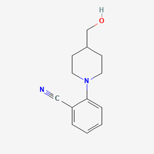 molecular formula C13H16N2O B6613975 2-[4-(hydroxymethyl)piperidin-1-yl]benzonitrile CAS No. 204079-07-2