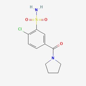 molecular formula C11H13ClN2O3S B6614008 2-Chloro-5-(1-pyrrolidinylcarbonyl)benzenesulfonamide CAS No. 91336-09-3