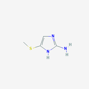molecular formula C4H7N3S B066144 1H-Imidazol-2-amine, 5-(methylthio)- CAS No. 186247-98-3