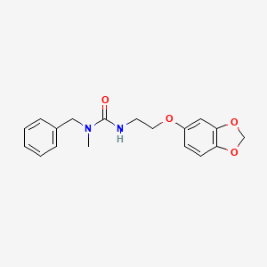 molecular formula C18H20N2O4 B6614410 Urea, N'-[2-(1,3-benzodioxol-5-yloxy)ethyl]-N-methyl-N-(phenylmethyl)- CAS No. 1333695-20-7
