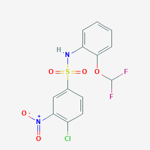molecular formula C13H9ClF2N2O5S B6614413 4-Chloro-n-[2-(difluoromethoxy)phenyl]-3-nitrobenzene-1-sulfonamide CAS No. 5527-81-1