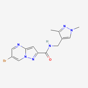 molecular formula C13H13BrN6O B6614418 6-bromo-N-[(1,3-dimethyl-1H-pyrazol-4-yl)methyl]pyrazolo[1,5-a]pyrimidine-2-carboxamide CAS No. 7168-22-1