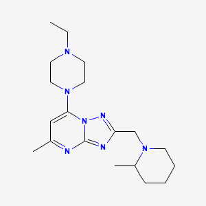 molecular formula C19H31N7 B6614468 1-ethyl-4-{5-methyl-2-[(2-methylpiperidin-1-yl)methyl]-[1,2,4]triazolo[1,5-a]pyrimidin-7-yl}piperazine CAS No. 1359415-02-3