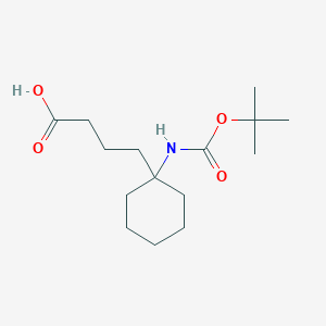molecular formula C15H27NO4 B6614563 4-(1-{[(tert-butoxy)carbonyl]amino}cyclohexyl)butanoic acid CAS No. 1897740-02-1