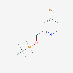 molecular formula C12H20BrNOSi B6614787 4-bromo-2-{[(tert-butyldimethylsilyl)oxy]methyl}pyridine CAS No. 1307231-10-2