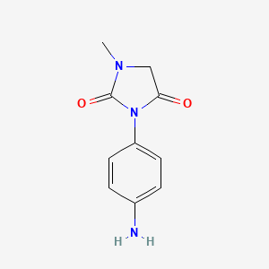 molecular formula C10H11N3O2 B6614841 3-(4-aminophenyl)-1-methylimidazolidine-2,4-dione CAS No. 873537-15-6