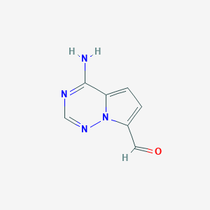 molecular formula C7H6N4O B6614891 4-aminopyrrolo[2,1-f][1,2,4]triazine-7-carbaldehyde CAS No. 939967-94-9