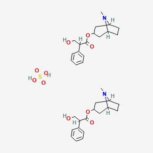 molecular formula C34H48N2O10S B6614900 bis(8-methyl-8-azabicyclo[3.2.1]octan-3-yl 3-hydroxy-2-phenylpropanoate), sulfuric acid CAS No. 1263045-48-2