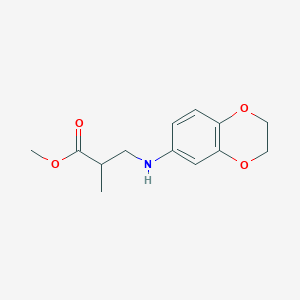 molecular formula C13H17NO4 B6615237 methyl 3-[(2,3-dihydro-1,4-benzodioxin-6-yl)amino]-2-methylpropanoate CAS No. 1154346-44-7