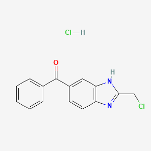 molecular formula C15H12Cl2N2O B6615302 5-benzoyl-2-(chloromethyl)-1H-1,3-benzodiazole hydrochloride CAS No. 1158380-62-1