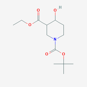molecular formula C13H23NO5 B6615312 1-tert-butyl 3-ethyl 4-hydroxypiperidine-1,3-dicarboxylate, Mixture of diastereomers CAS No. 1536392-32-1