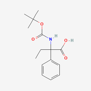 molecular formula C15H21NO4 B6615319 2-{[(tert-butoxy)carbonyl]amino}-2-phenylbutanoic acid CAS No. 1401095-99-5