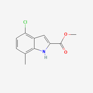 molecular formula C11H10ClNO2 B6615325 methyl 4-chloro-7-methyl-1H-indole-2-carboxylate CAS No. 187607-73-4