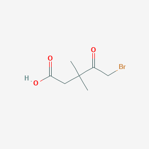 molecular formula C7H11BrO3 B6615371 5-bromo-3,3-dimethyl-4-oxopentanoic acid CAS No. 32357-60-1