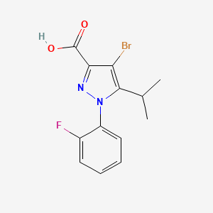 molecular formula C13H12BrFN2O2 B6615455 4-bromo-1-(2-fluorophenyl)-5-(propan-2-yl)-1H-pyrazole-3-carboxylic acid CAS No. 1273775-24-8
