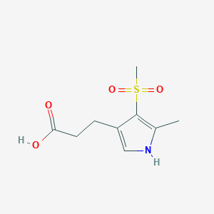 molecular formula C9H13NO4S B6615521 3-(4-methanesulfonyl-5-methyl-1H-pyrrol-3-yl)propanoicacid CAS No. 837425-55-5