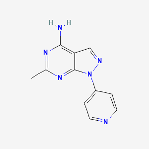 molecular formula C11H10N6 B6615546 6-methyl-1-(pyridin-4-yl)-1H-pyrazolo[3,4-d]pyrimidin-4-amine CAS No. 936758-12-2