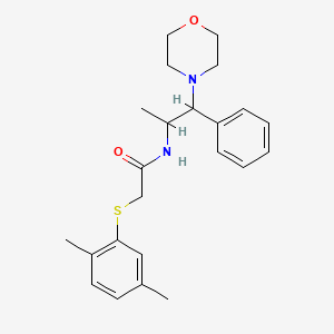 molecular formula C23H30N2O2S B6615580 2-[(2,5-Dimethylphenyl)thio]-N-[1-methyl-2-(4-morpholinyl)-2-phenylethyl]acetamide CAS No. 438030-93-4