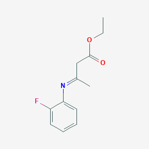 molecular formula C12H14FNO2 B6615607 ethyl 3-[(2-fluorophenyl)imino]butanoate CAS No. 1110717-82-2