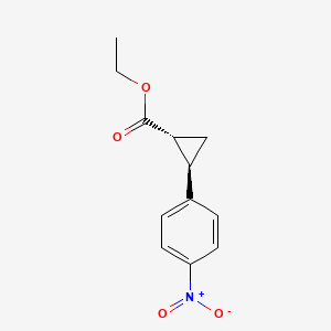 molecular formula C12H13NO4 B6615621 rac-ethyl (1R,2R)-2-(4-nitrophenyl)cyclopropane-1-carboxylate, trans CAS No. 406459-08-3