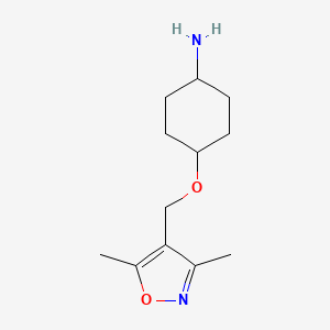 molecular formula C12H20N2O2 B6615646 4-[(dimethyl-1,2-oxazol-4-yl)methoxy]cyclohexan-1-amine CAS No. 1341619-86-0