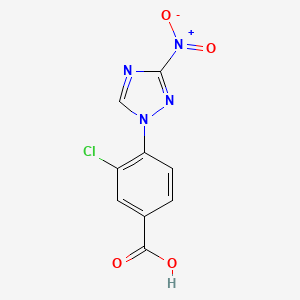 molecular formula C9H5ClN4O4 B6615699 3-chloro-4-(3-nitro-1H-1,2,4-triazol-1-yl)benzoic acid CAS No. 1469153-87-4
