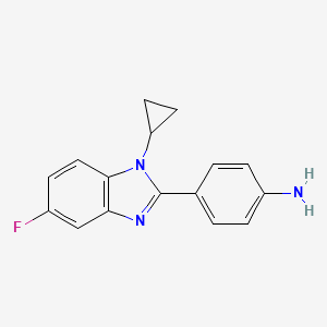 molecular formula C16H14FN3 B6615898 4-(1-cyclopropyl-5-fluoro-1H-1,3-benzodiazol-2-yl)aniline CAS No. 1179694-79-1