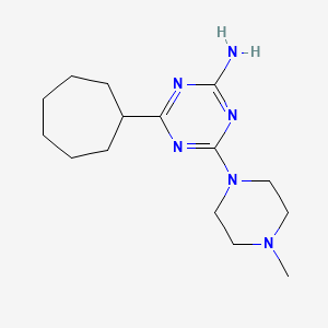 molecular formula C15H26N6 B6615952 4-cycloheptyl-6-(4-methylpiperazin-1-yl)-1,3,5-triazin-2-amine CAS No. 1477674-76-2