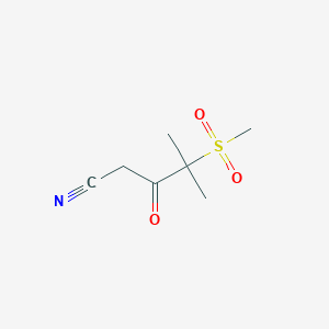 molecular formula C7H11NO3S B6615957 4-methanesulfonyl-4-methyl-3-oxopentanenitrile CAS No. 1342017-46-2