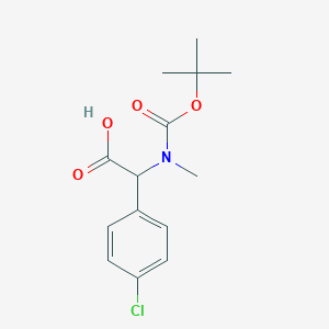 molecular formula C14H18ClNO4 B6615990 2-{[(tert-butoxy)carbonyl](methyl)amino}-2-(4-chlorophenyl)acetic acid CAS No. 1276112-11-8