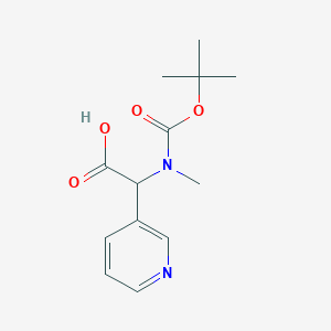 molecular formula C13H18N2O4 B6615997 2-{[(tert-butoxy)carbonyl](methyl)amino}-2-(pyridin-3-yl)acetic acid CAS No. 1404637-80-4