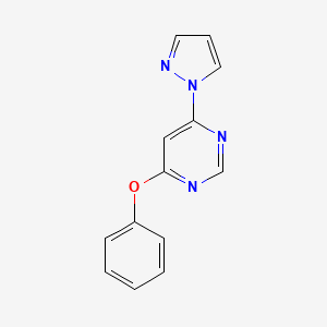 molecular formula C13H10N4O B6616067 4-phenoxy-6-(1H-pyrazol-1-yl)pyrimidine CAS No. 114834-10-5