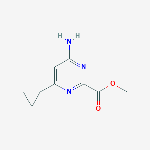 molecular formula C9H11N3O2 B6616081 methyl 4-amino-6-cyclopropylpyrimidine-2-carboxylate CAS No. 1506879-03-3