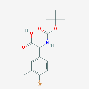 molecular formula C14H18BrNO4 B6616111 2-(4-bromo-3-methylphenyl)-2-{[(tert-butoxy)carbonyl]amino}acetic acid CAS No. 1513275-29-0